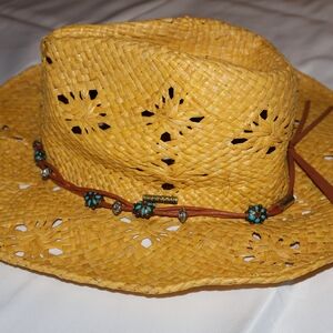 Stetson Yellow and Brown Summer Straw Hat